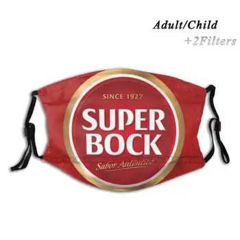 Super Bock Custom Design Pre Dieťa Dospelá Maska Proti Prachu, Filter Tlač Umývateľný Masku Na Tvár Super Bock Portugalsko Pivo Portugalčina