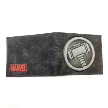 Super Hrdina Thor Mužov Krátke Bi-fold Peňaženky Ženy Mince Kabelku Cartoon Unisex ID/Kreditnej Karty Držiteľ