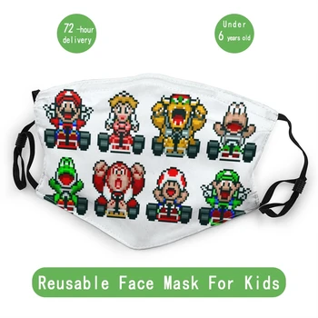 Super Mario Kart Dieťa Opakovane Masku Na Tvár Prachotesný Maska, Ochranný Kryt Respirátor Úst Utlmiť