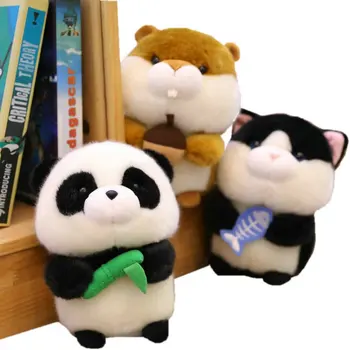 Super Roztomilý Okrúhly Tvar Gule Objať Bamboo Panda Plyšové Hračky Vysokej kvality Plnené Cartoon zvieratá Čierna Mačka, Bábiky hračky Škrečkov Dezert