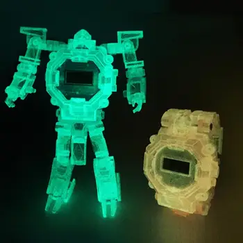 Svetelný Hodinky LED Farebné Svetlá Detí Zápästie mecha robot Cartoon Sledovať Vtipné Svetelný deformationt hračka pre deti,
