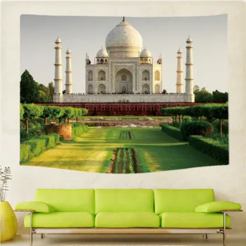 Svetoznámej Budovy Taj Mahal Stene Visí Gobelín Polyester 200*150 cm Dekoratívne Polyester Záclony Plus dlhý Stôl Kryt