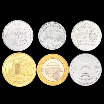 Sýria Set 6 Nové Originálne Pôvodnom Mince Reálne Zbierať Vydávajúcich Mince Unc Aisa