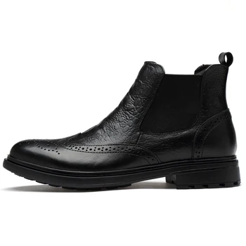 Talianska značka dizajnér pánske luxusné módne veľká veľkosť chelsea boots hovädzie kože jeseň zimné topánky, teplé bavlna vonku členok boot zapatos de hombre botas masculina