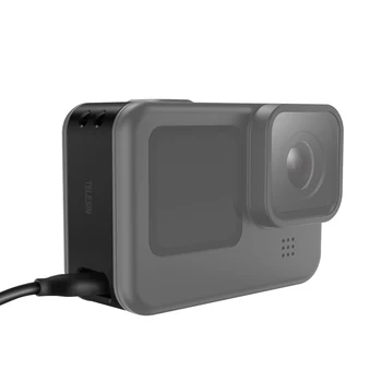 TELESIN Pre GoPro 9 Batérie Strane Krytu Veko Odnímateľné Jednoduché Typ-C Nabíjanie Kryt Portu Pre GoPro Hero 9 Čierny