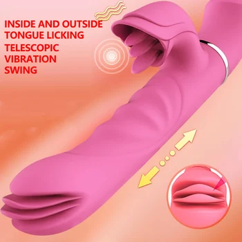 Teleskopická Kúrenie Vibrátor Fajčenie Jazyk Vibračné Dildo Orálny Sex Hračky Pre Ženy G-Spot Klitorisu Pošvy Stimulátor Sex Shop