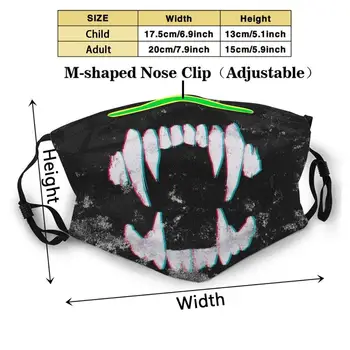 Tesáky 3d Tlač Opakovane Úst Maska Umývateľný Filter Proti Prachu Masku na Tvár jedové zuby Zuby Strašidelný Strašidelné Upír Vlk Ostré