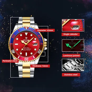 TEVISE Muži Hodinky Top Značky Luxusné Bežné Quartz Pánske Náramkové hodinky z Nerezovej Ocele, Vodotesné Muž Hodiny Relogio Masculino 2020