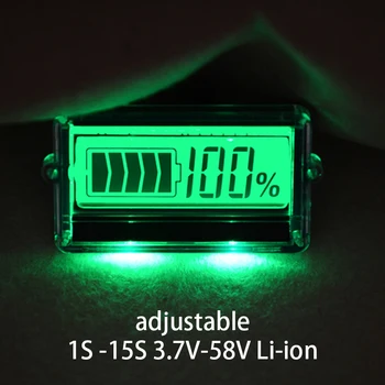 TH01 LCD 1S 2S 3S 4S, 5S - 15S Lítium-Kapacita Batérie Indikátor Zelený Displej Lipo li-ion Nastaviteľné Zostávajúce Detektor Tester