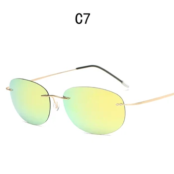 Titán Polarizované slnečné okuliare Kolo bez obrúčok Polaroid Značky Dizajnér Gafas Mužov Oválne Slnečné okuliare slnečné okuliare pre mužov, ženy