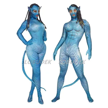 Tlač modrá Jumpsuit Muž Žena Cosplay Kostýmy Halloween Party Úlohu Štádium Kostým Bar Party Show Dance Pančucháče