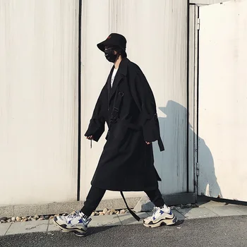 [TMAVÉ]Yohji Yamamoto Tmavé Pôvodné High-end Vlastné Multi-viazané Voľné A Všestranný Žien Windbreaker Bunda na Jar roku 2020