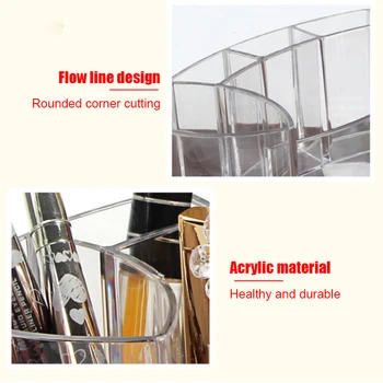 Toaletný Stolík Transparentné Kozmetické Úložný Box Akryl Tvoria Organizátor Laky Na Nechty Make-Up Štetec Plastový Kontajner Skladovanie