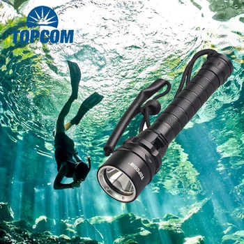 Topcom Podvodné 50m Potápačská Baterka XPE XM-L2 T6 LED Potápanie Svetla Biela/Žltá/Červená/pod UV Svetlom, Vodotesné Pochodeň S Chvost Lano