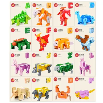 Transformáciu Robota 26 anglické slovo Montáž Stavebné Bloky Deformácie Robot Vzdelávacie Akcie Obrázok Hračky pre Deti,