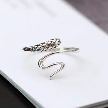 Trendy Had Dizajn Zvierat 925 Sterling Silver Žena Prst Prstene, Šperky Pre Ženy Č. Fade Otvoriť Strany Krúžok Veľkoobchod Darček