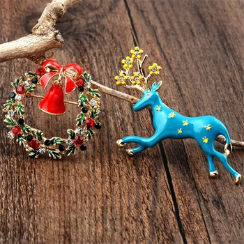 Tvorivé Vianočné Brošňa DIY Santa Claus Vianočný Stromček, Snehuliak Ponožka Drahokamu Brošne DIY Vianočné Kolíky pre Oblečenie Dekor