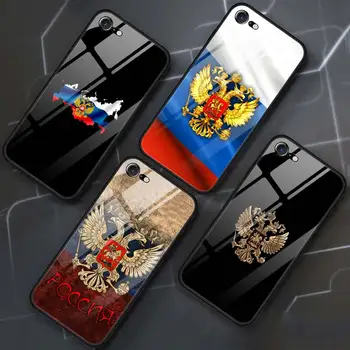 Tvrdené Sklo Telefón puzdro Pre iPhone 12 11 Pro Pro Max SE 2020 X XS MAX XR 7 8 6 6 Plus Kryt Coque Arménskom a Ruskom Vlajka Znak