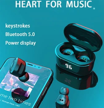 TWS Bezdrôtová 5.0 Slúchadlá so Systémom HiFi Stereo Slúchadlá Športové Headset S Mikrofónom Pre IOS Android Telefóny