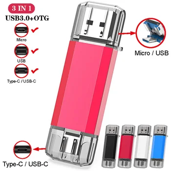Typ c micro usb rozhranie pamäte flash, 32 GB, 64 GB 128 gb Usb Flash memory stick kl ' úč