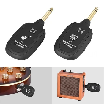 UHF Elektroakustické Hudobné Nástroje 6.35 mm Gitary, Basy Bezdrôtový Systém Bluetooth Dlhé vzdialenosti Bez Odkladu Vysielač, Prijímač