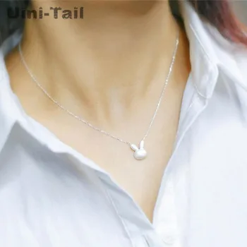 Uini-Chvost horúca novinka 925 sterling silver sladké kartáčovaný bunny náhrdelník kórejský roztomilý módne príliv prietok krátke clavicle reťazca žena