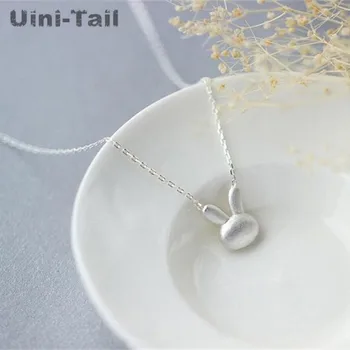 Uini-Chvost horúca novinka 925 sterling silver sladké kartáčovaný bunny náhrdelník kórejský roztomilý módne príliv prietok krátke clavicle reťazca žena