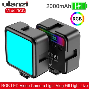Ulanzi VL49 Mini RGB Video Svetlo na Fotografovanie 2000mAh RGB LED Videa Na Fotoaparát Vyplniť Svetla Vrecku Live Tiktok Vlog Svetlo lampy