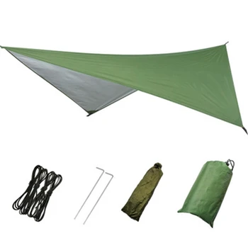 Ultralight Tarp Outdoor Camping Prežitie Slnko Úkryt V Tieni Markíza Strieborný Povlak Pergola Nepremokavé Plážový Stan-Zelená