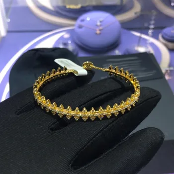 UMGODLY Luxusná Značka Žltá Zlatá Farba Spike Výstroj Náramok Náramok Zirconia Kamene Jemné Ženy BELLE EPOQUE Šperky