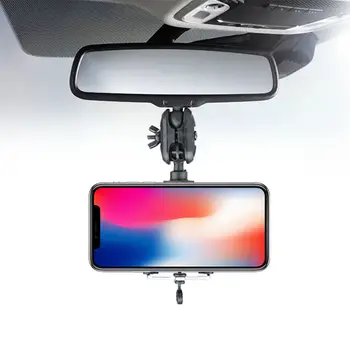 Universal Car Phone Držiak Zrkadla Mount Stojan Podržte Nastaviteľné Pre Mobilný Telefón, GPS Konzolu Displeja Príslušenstvo Čierna