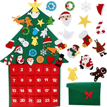 Urob si sám Cítil Vianočný Strom Decor Rok Darčeky, Ozdoby Navidad 2021 Nový Domov pre Santa Claus Vianočný Strom Dieťa Puzzle Remeselníci
