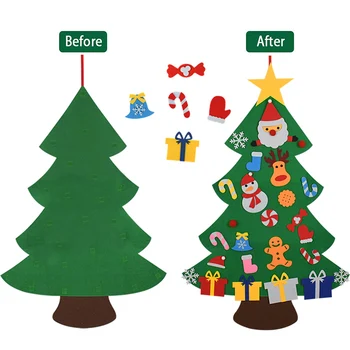 Urob si sám Cítil Vianočný Strom Decor Rok Darčeky, Ozdoby Navidad 2021 Nový Domov pre Santa Claus Vianočný Strom Dieťa Puzzle Remeselníci