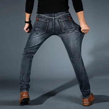 URSPORTTECH Značky 2019 Nové pánske Módne Džínsy Business Bežné Úsek Slim Džínsy Klasické Nohavice Džínsové Nohavice Muž