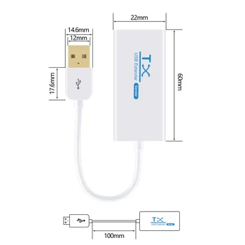 USB 200M Extender Cez RJ45 Ethernet Kábel USB2.0 Converter Rozšírenie Adaptér TX RX Odosielateľovi Prijímač tým, CAT5E alebo CAT6 Cat5e/6