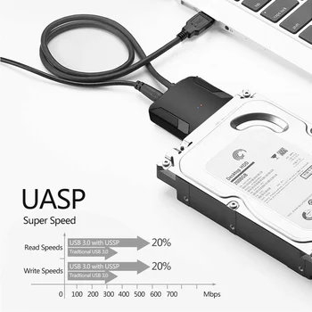 USB 3.0 2.5/3.5 Palcový IDE SATA Pevný Disk Adaptér HDD Prenos Converter Kábel DQ-Drop