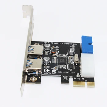 USB 3.0, PCI-E, Rozšírenie Kartu Adaptér, Externý 2 Porte USB3.0 Hub Vnútorného 19 Pin Hlavičky PCIE Karta 4 Pin IDE Konektor Napájania 2021