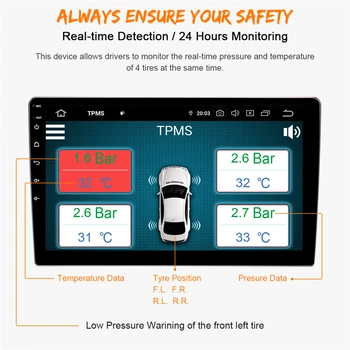 USB Android monitorovanie tlaku v pneumatikách tlak vzduchu v pneumatikách monitor/Android sledovanie tlaku v pneumatikách alarm systém bezdrôtového prenosu TPMS