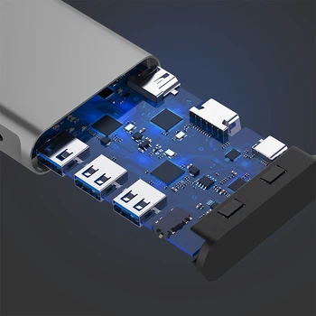 USB-C Prenosný Dokovacej Stanice s HDMI 1080P VGA,Gigabit Ethernet,Čítačka Kariet,Aux Adaptér,USB3.0,Power Delivery,rj45