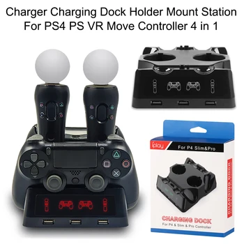 USB Kábel Dock Duálny Nabíjačka, Držiak Pre PS4 PS VR Move Controller Prenosné Univerzálnej Nabíjacej Stanice, Stojan, Adaptér Držiaka Gamepa