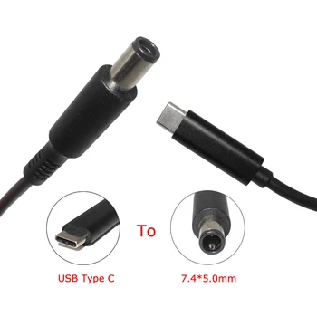 USB Typu C Napájací Adaptér Converter 7.4*5.0 mm Dc Konektor Konektor PD Emulátor Spúšťať Nabíjací Kábel Kábel pre Dell Notebooku
