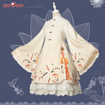 UWOWO Lolita Móda Šaty Originálny Dizajn Kvet Ryby Chinoiserie Lolita Šaty, Kostým Výhľadom na Západné Jazero