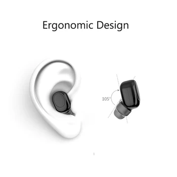 VAORLO Bluetooth Slúchadlo malé Bezdrôtové Slúchadlá Bluetooth Slúchadlá s Mikrofónom Ucho Neviditeľné Slúchadlá, USB Nabíjačka, sídlo B1