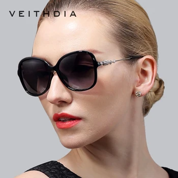 VEITHDIA Leopard Retro TR90 dámske Slnečné okuliare Polarizované Dámy Dizajnér slnečné Okuliare Okuliare Príslušenstvo Pre Ženy, Ženy 7026