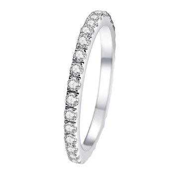 Večnosť Ženy 925 Sterling Silver Ring Simulované Diamond Cz Zapojenie Svadobné kapela prstene pre ženy, mužov Strany Šperky