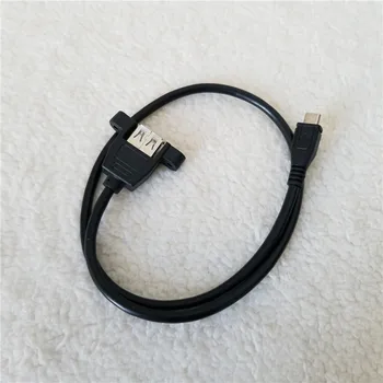 Veľkoobchod 100ks/veľa Micro USB 5Pin USB Panel Prípojný Kábel Údaje Rozšírenie Drôtu môže byť upevnené na Pevný Disk Telefón Black 50 cm