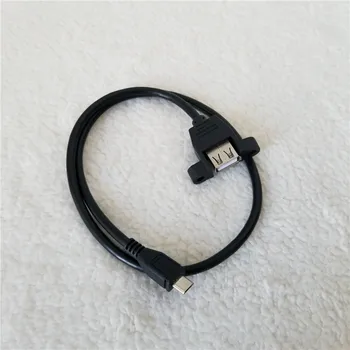 Veľkoobchod 100ks/veľa Micro USB 5Pin USB Panel Prípojný Kábel Údaje Rozšírenie Drôtu môže byť upevnené na Pevný Disk Telefón Black 50 cm