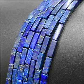 Veľkoobchod Prírodné Námestie Trubice Korálky 4x13mm Lapis Lazuli Amethysts Crystal Amazónie Dištančné Guľôčok Pre Šperky, Takže DIY Náramok