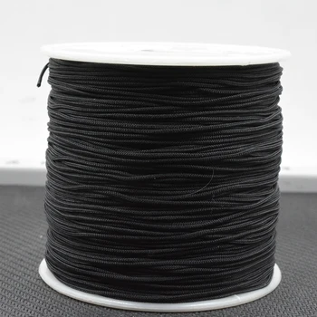 Veľkoobchodný predaj Čiernej a Bielej 100 metrov/Spool 0.8 MM Nylon Čínsky Knotting Macrame Šnúra Pletená DIY Lištovanie String Niť