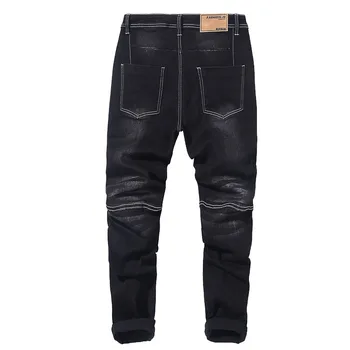 Veľká veľkosť pánske motocykel džínsy 2020 jesenné a zimné nové elastické hárem nohavice, džínsy hrubé pánske black blue 40 42 44 46 48
